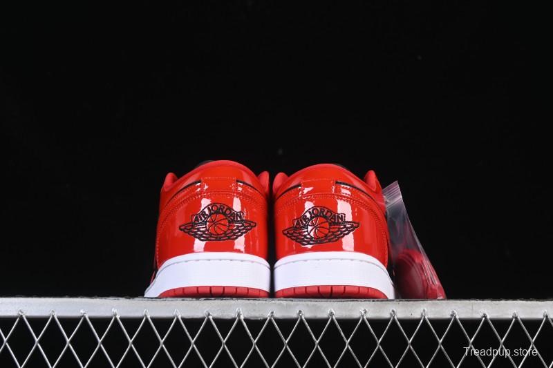 Nike Air Jordan 1 Low AJ1 Patent Leather Black Red Low-Top Casual Sneakers HV4089-006