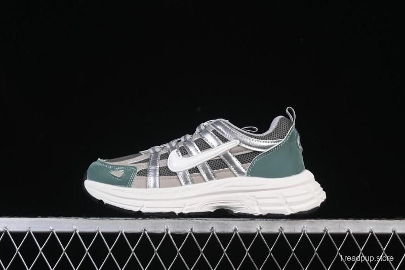 Nike P-6000 Retro Casual Sports Kids Shoes - Gray Green White Swoosh