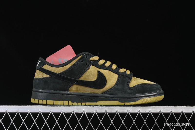 Nike Supreme Dunk SB Dunk Low Brown Yellow Casual Skate Shoes - HQ8487-300