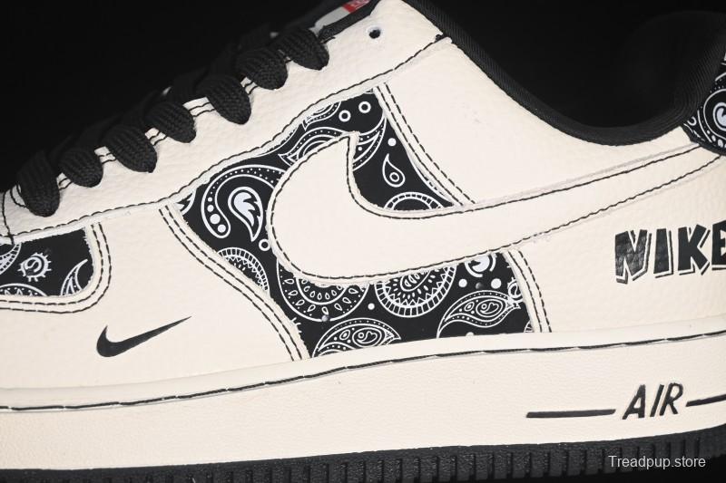 Nike Air Force 1'07 Low Cashew Flower Classic White Black Low-Top Casual Sneakers - ZD1988-005