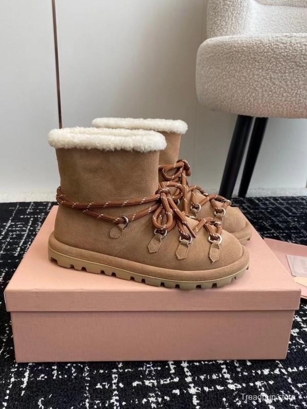 Miu Miu 2025 SS Lace-Up Snow Boots - AS00310