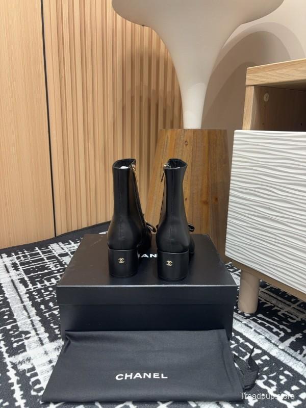 Chanel 2025 SS Bow CC Crystal Buckle Ankle Boots - LY00340/LY00350