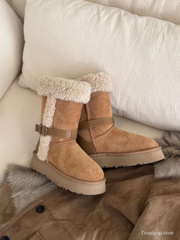 Adidas Curly Fur Thick Sole Little Knight Boots - AS00370