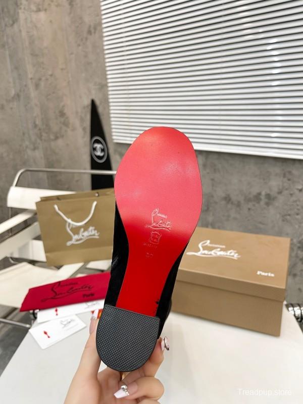 Christian Louboutin 2025/SS Chunky Heel Stretch Ankle Boots - LY00300