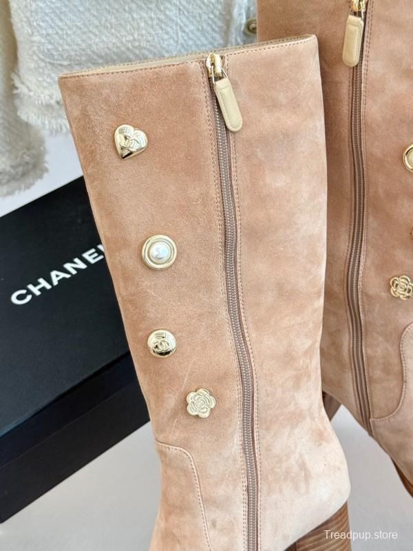 Chanel 25K Double C Metal Buckle High Heel Boots - KFY00530