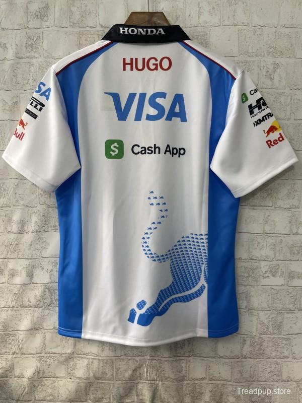 2026 F1 Red Bull Racing White with Blue Bull Graphic Polo