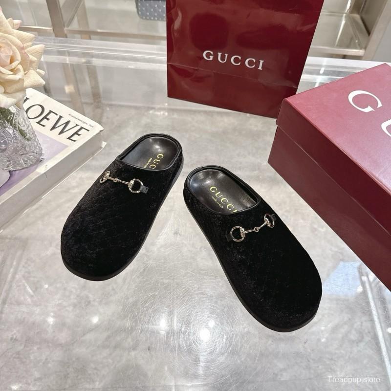 Gucci Women's Mule Shoes Velvet with Horsebit - LY00240