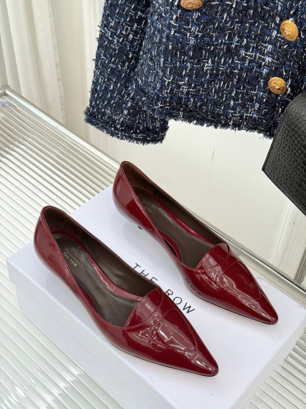 The Row Kitten Heel Pointed Toe High Heels Minimalist Design - KFY00320