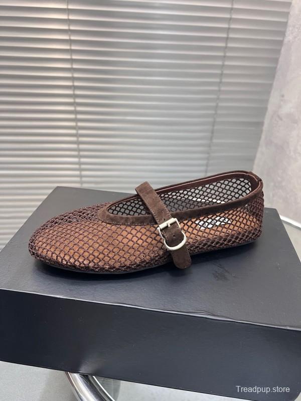 ALAIA 2025/SS New Color Mesh Flat Sandals Single Shoes - KFY00270