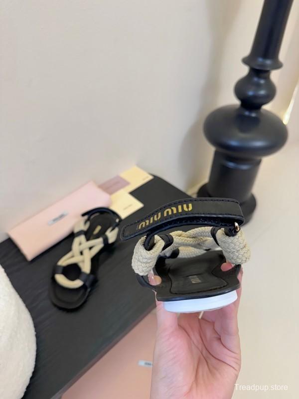 Miu 2025/SS Fashion Week Rope Woven Sandals - KFY00330