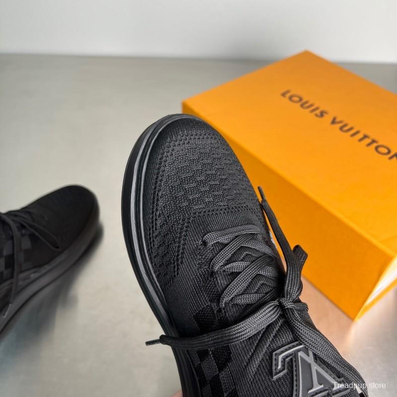 Louis Vuitton Beverly Hills Monogram Knit Sneakers with Imported IP Foam Sole - YC