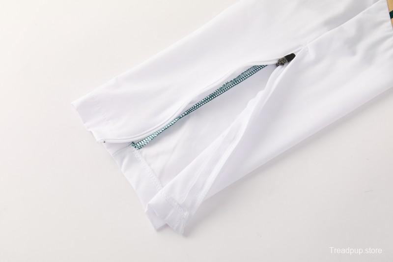 2026 Italy White Hoodie Full Zipper Windbreaker + Long Pants