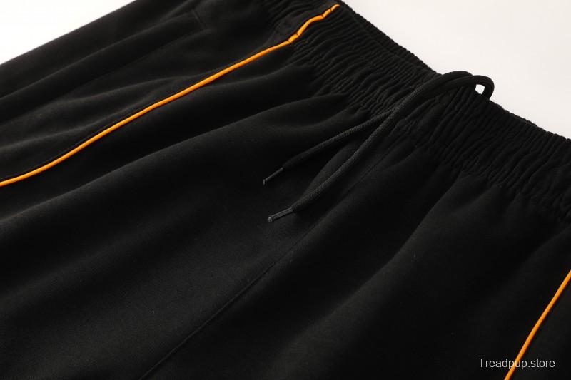 26/27 Roma Black Full Zipper Hooded Jacket Tracksuit + Long Pants