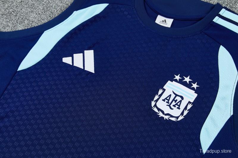 26/27 Argentina Navy Blue Sleeveless Training Vest +Soccer Shorts