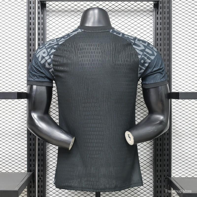 Player Version 26/27 River Plate Away Black with All-Over Letter Print Jersey