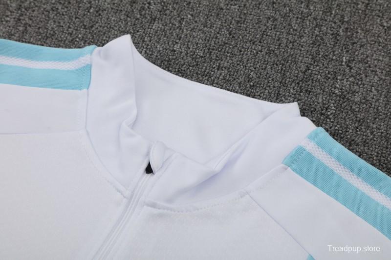 26/27 Argentina White Half Zipper Jacket  Tracksuit + Long Pants