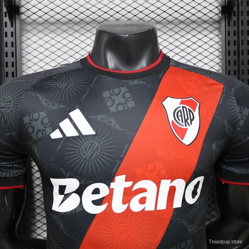 Player Version 26/27 River Plate Black with Red Diagonal Band Third Jersey