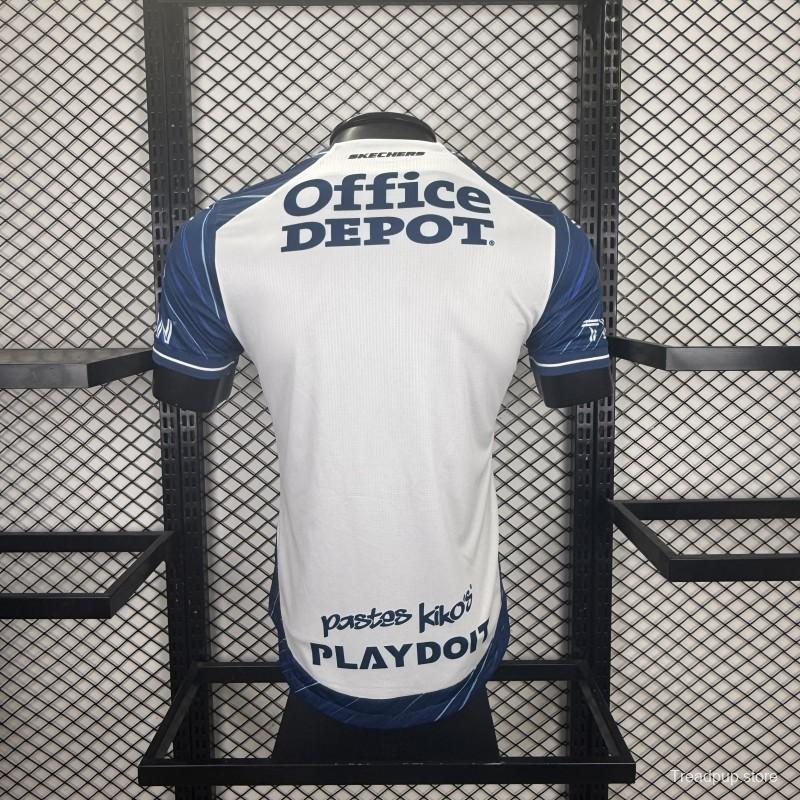 Player Version 25/26 CF Pachuca White & Blue Vertical Stripes Home Jersey
