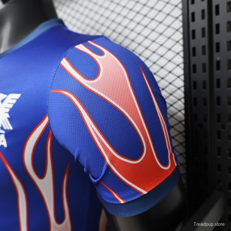 Player Version 2026 Japan Blue with Red Flame Graphic Home Special Edition Jersey