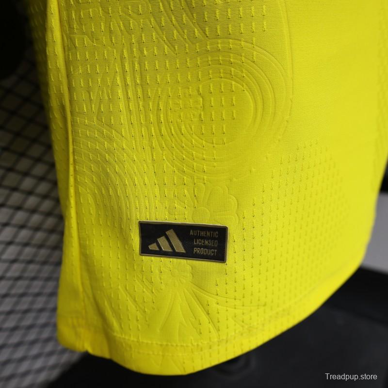 Player Version 2026 Sweden Yellow with Blue Panel Home Jersey