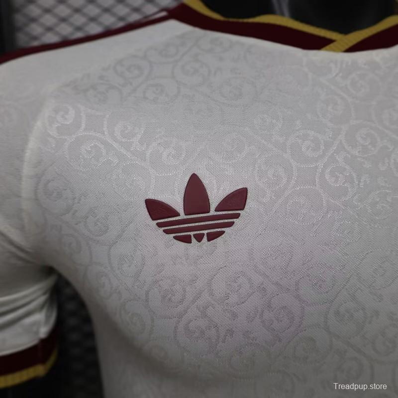 Player Version 2026 Spain  White with Burgundy & Gold Detail Away Jersey