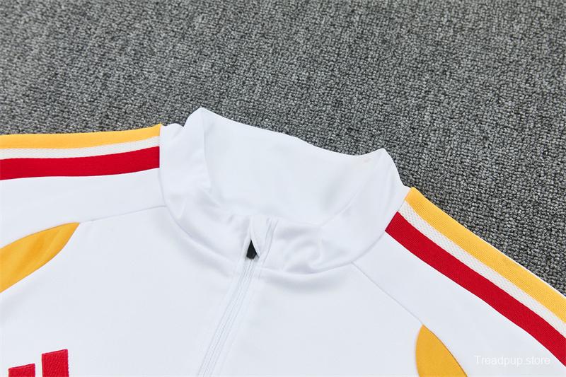 26/27 Spain Away White Half Zipper Jacket Tracksuit + Long Pants