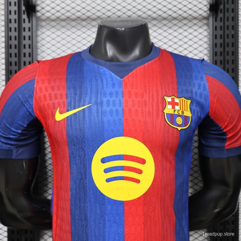 Player Version 25/26 FC Barcelona Blue & Red Vertical Stripes with Spotify Home Jersey