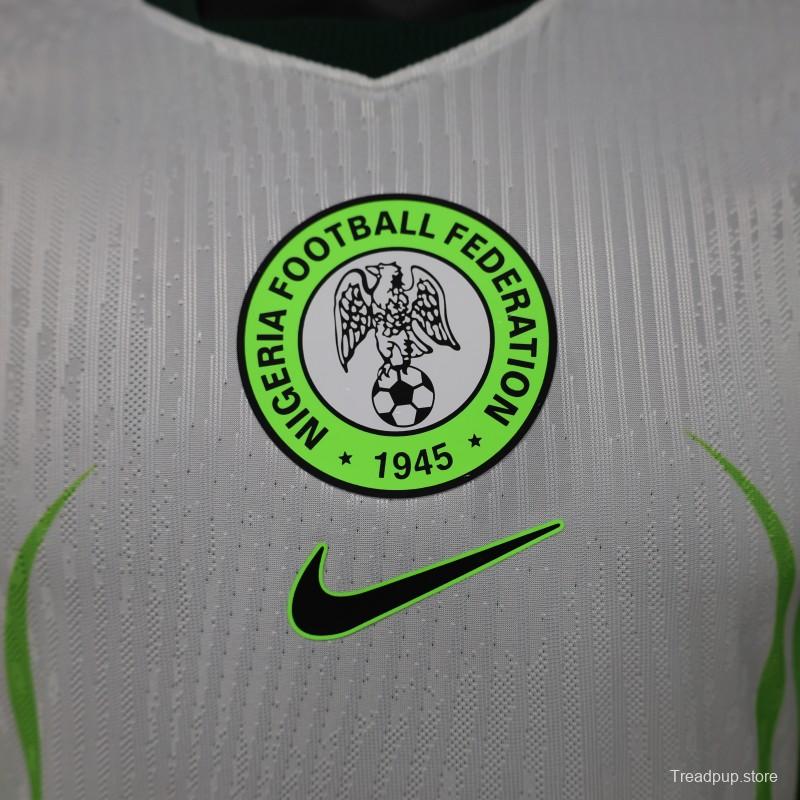 Player Version 2026 Nigeria  White with Green Flame Away Jersey