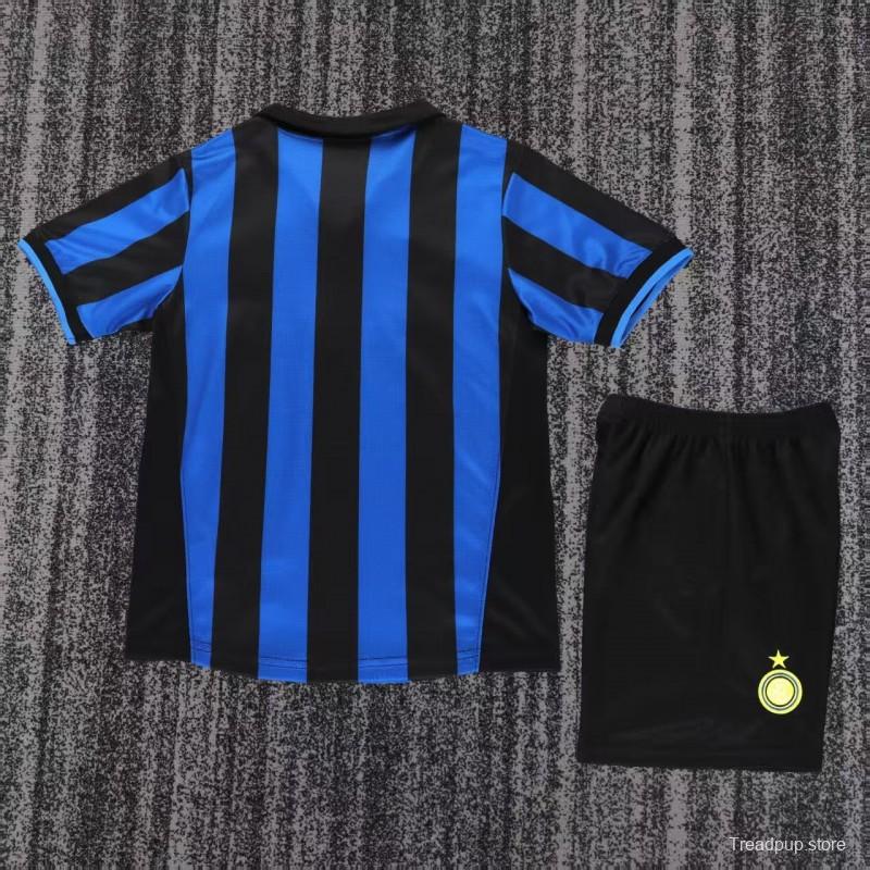 Retro 98/99 Kids  Inter Milan Blue & Black Stripe Home Jersey