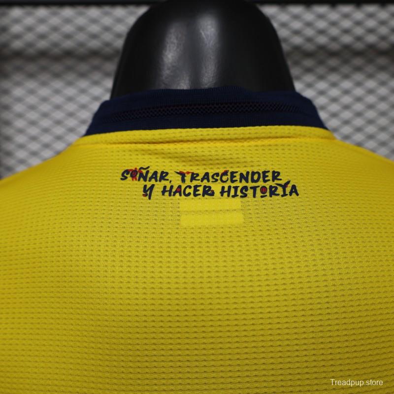 Player Version 2026 Ecuador Yellow with Tonal Wave  Home Jersey