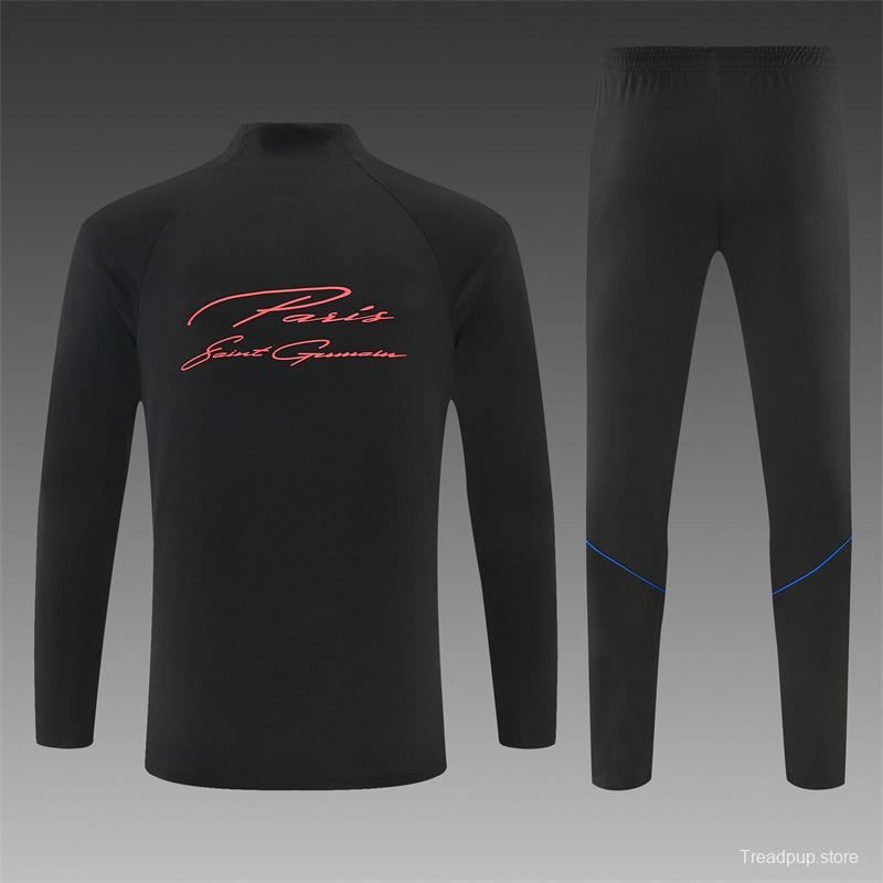 Player Version 26/27 Paris Black Half Zipper Jacket+Long Pants