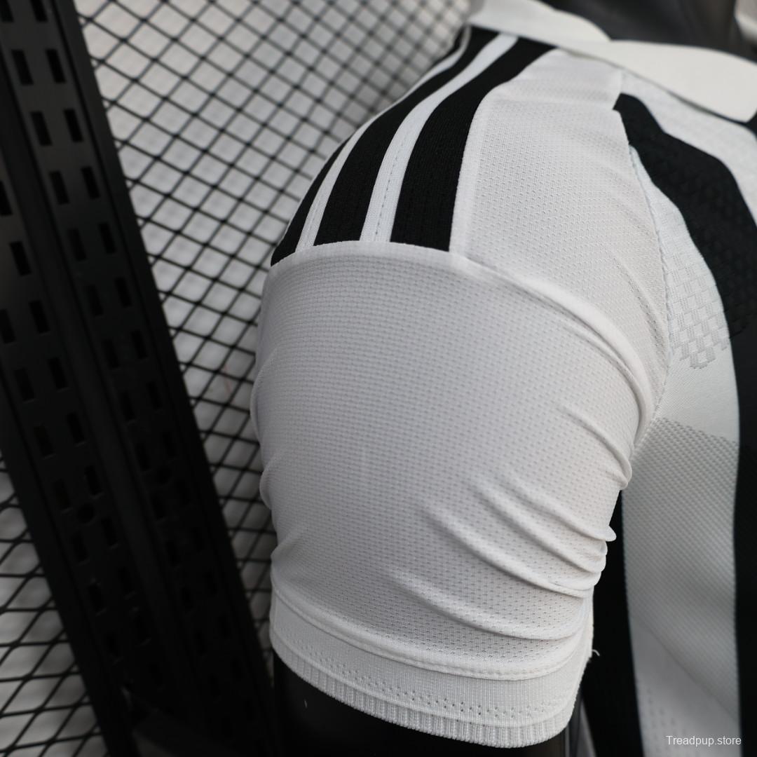 Player Version 26/27 Juventus Black & White Stripe Gold Detail Home Jersey