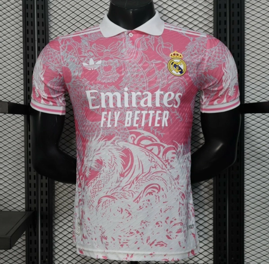 Player Version 25/26 Real Madrid Pink with Dragon Pattern Jersey