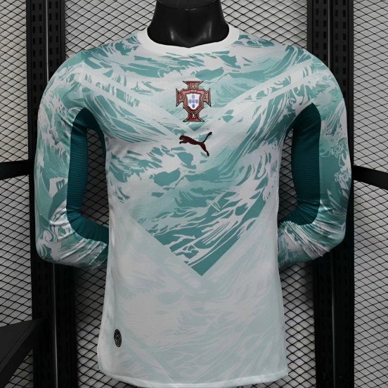 2026 Player Version  Portugal Away White  Long Sleeve Jersey
