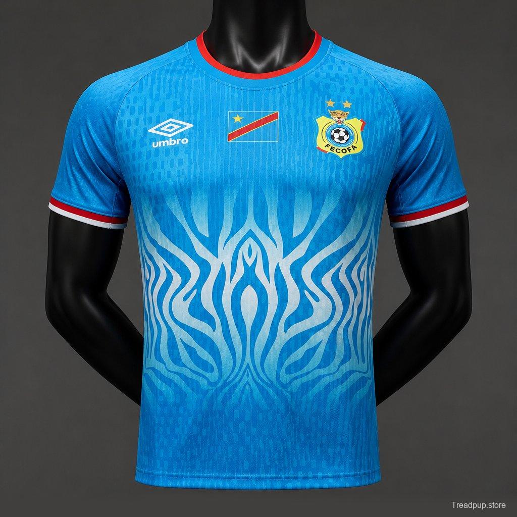 Player Version 2026 DR Congo Home Sky Blue Flame Jersey