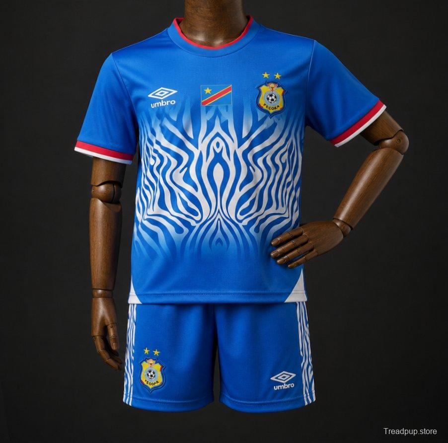 2026 Kids DR Congo Sky Blue Home Jersey